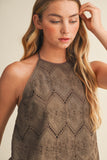 HARPER EYELET HALTER TOP