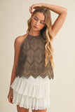 HARPER EYELET HALTER TOP