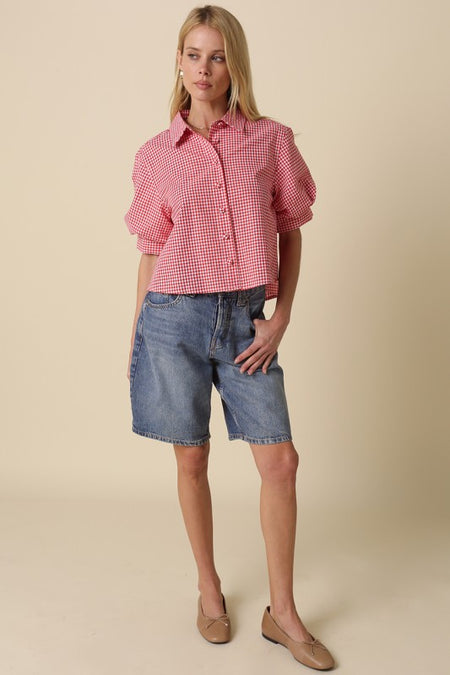 GRACE SHEER BUTTON DOWN SHIRT