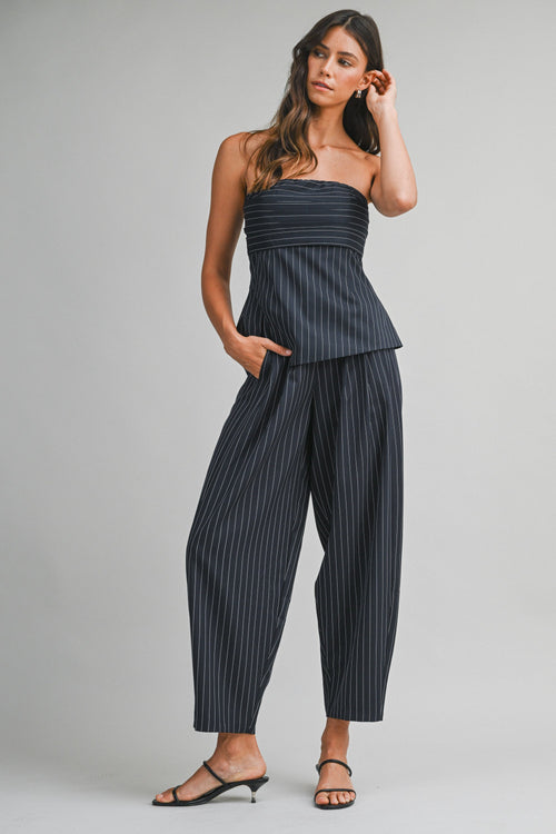 ARIEL PIN STRIPE TUBE TOP