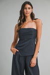 ARIEL PIN STRIPE TUBE TOP