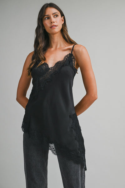LANA ASYMMETRIC LACE CAMI TOP