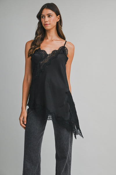 LANA ASYMMETRIC LACE CAMI TOP
