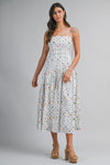 MAKARA SHOULDER TIE MIDI DRESS
