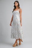 MAKARA SHOULDER TIE MIDI DRESS