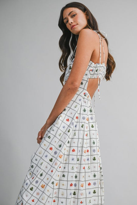 ISABELLA TIE DETAIL MIDI DRESS