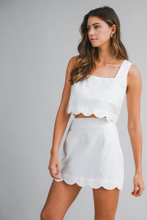 LUNA SCALLOP HEM SKIRT