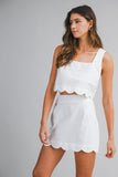 LUNA SCALLOP HEM SKIRT