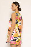 SARA RETRO PRINT MINI DRESS