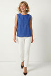 WHITNEY ROUND NECK STITCH DETAIL TOP