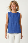 WHITNEY ROUND NECK STITCH DETAIL TOP