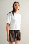 AVIANA SHOULDER PADDED CREW TOP