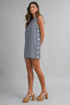 ALEXI SLEEVELESS GINHAM MINI DRESS
