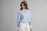 BELLAMIA SCALLOPED COLLAR SHIRT