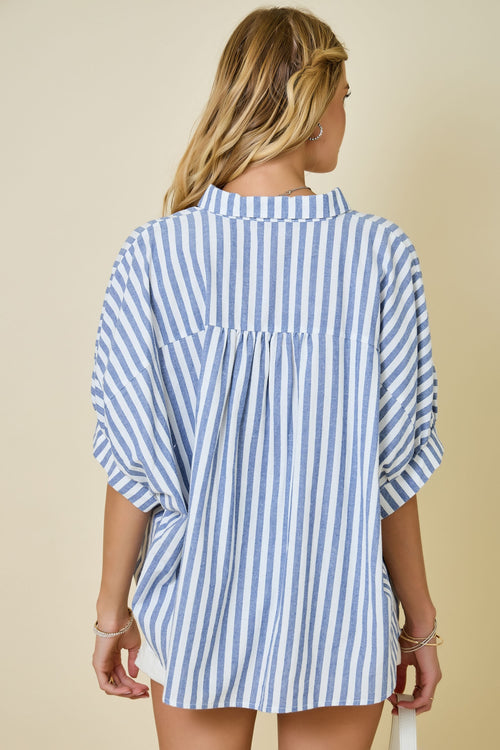 STEVIE BUTTON DOWN BOXY SHIRT