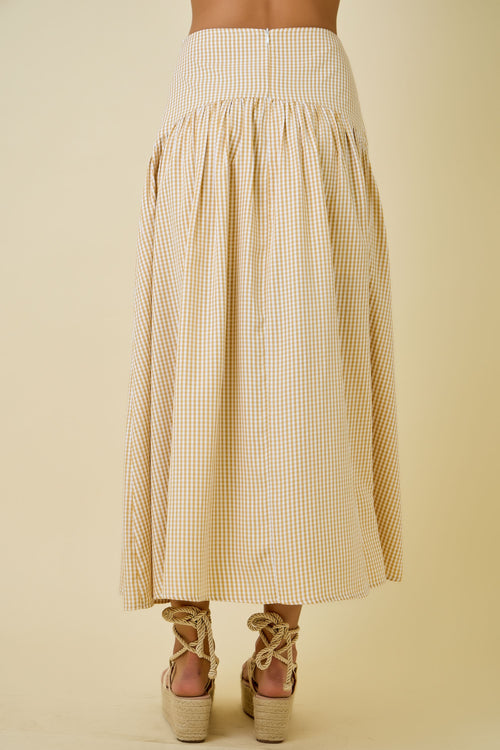ALLEGRA GINGHAM MAXI SKIRT