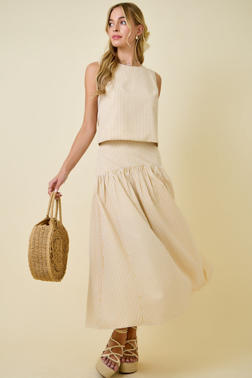 ALLEGRA GINGHAM MAXI SKIRT