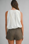 FAITH HALTER NECK BUBBLE HEM TOP