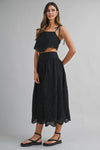 BILLIE EMBROIDERED MIDI SKIRT