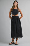 BILLIE EMBROIDERED MIDI SKIRT
