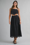 BILLIE EMBROIDERED MIDI SKIRT