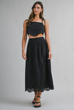 BILLIE EMBROIDERED MIDI SKIRT