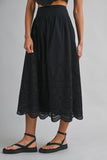 BILLIE EMBROIDERED MIDI SKIRT
