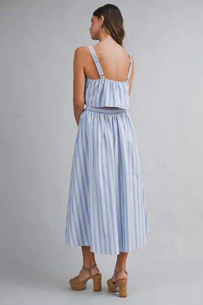 CORDELIA STRIPED MIDI SKIRT