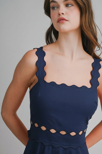 BROOKE SQUARE NECKLINE MIDI DRESS
