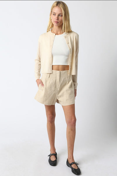 FREYA HIGH WAISTED LINEN SHORT