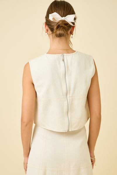 SUNLEE DENIM CROP TOP