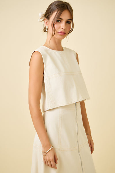 SUNLEE DENIM CROP TOP