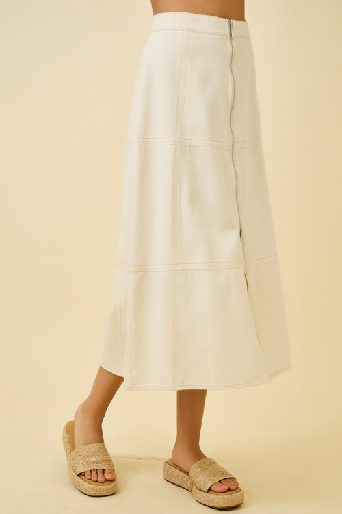 SUNLEE DENIM MIDI SKIRT