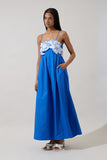 KAILANI FLORAL EMBROIDERY MAXI DRESS