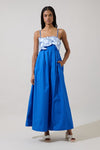KAILANI FLORAL EMBROIDERY MAXI DRESS