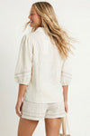ELODIE PUFF SLEEVE LINEN BLOUSE