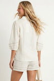 ELODIE PUFF SLEEVE LINEN BLOUSE