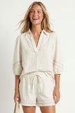 ELODIE PUFF SLEEVE LINEN BLOUSE