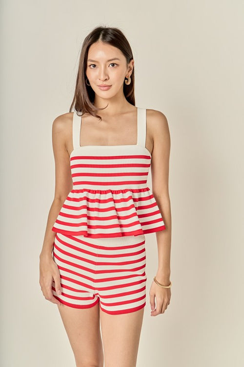 JANOS KNITTED STRIPED SHORTS