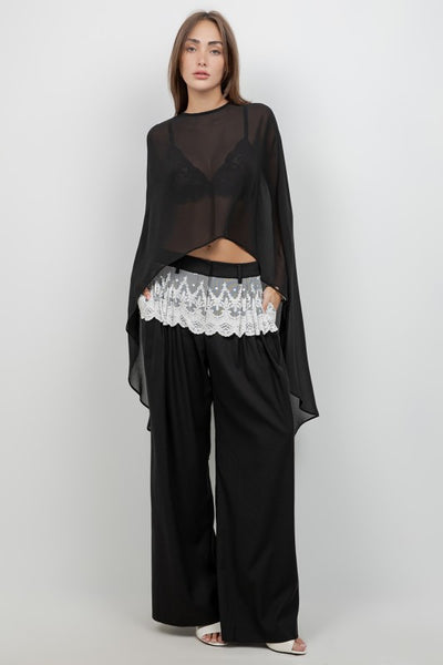 MELANIE LONG SHEER CAPE