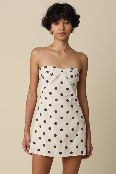 MARGELI POLKA DOT LINEN ROMPER