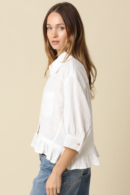 HELENA POPLIN BUBBLE CAMI TOP