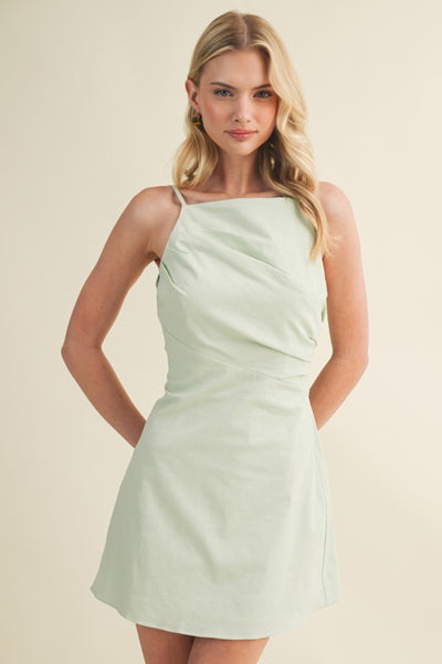 BEATRIX FRONT GATHER MINI DRESS