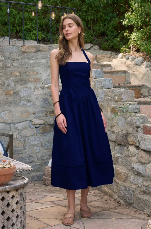 MARI SQUARE NECK MIDI DRESS