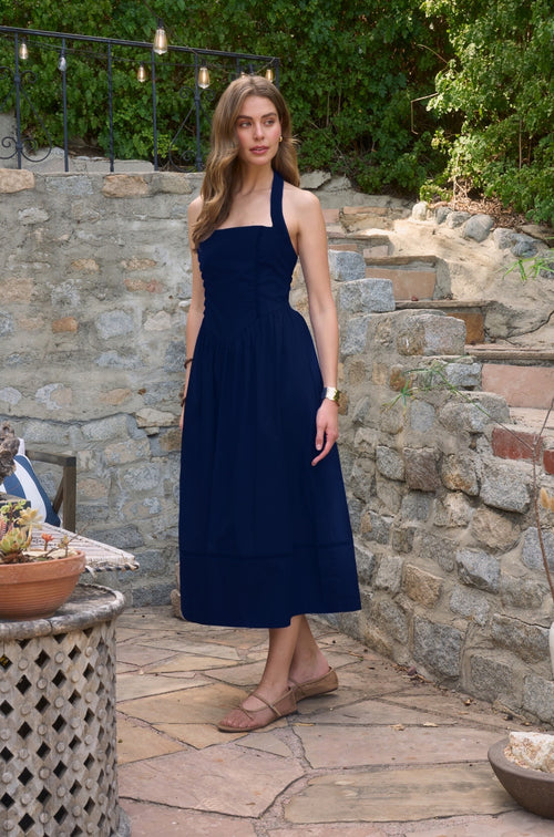 MARI SQUARE NECK MIDI DRESS