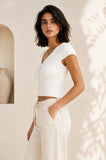 PRIYA V-NECK RIBBED TOP