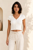 PRIYA V-NECK RIBBED TOP