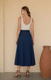 IVY ASSYMETRICAL HEM DENIM SKIRT