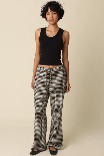 SIENNA GINGHAM DRAWSTRING PANTS