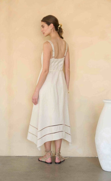 MALIK ASYMMETRIC HEM BELTED DRESS